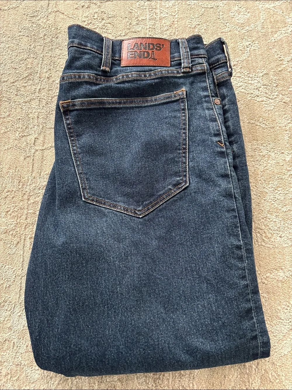 Lands' End Men's Straight-Leg Indigo Denim Jeans LINED - Size 38x29
